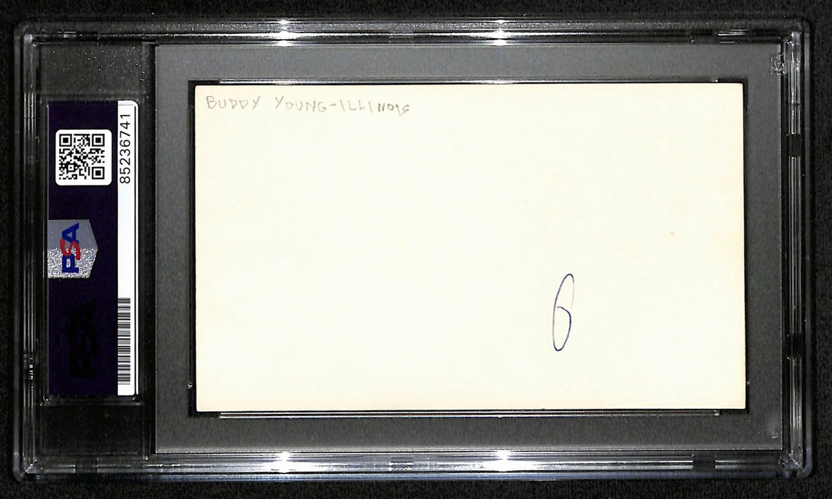 Buddy Young Signed/Inscribed 3x5 Index Card Baltimore Colts PSA/DNA 189020