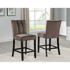 Upholstered Counter Height Chair (Set of 2) - Black / Brown