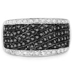 0.79 Carat Genuine Black Diamond .925 Sterling Silver Ring