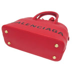 Balenciaga // Leather Ville Top Handle Bag // Red + Black // Pre-Owned