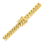 6.9mm 14k Yellow Gold Semi Solid Miami Cuban Chain