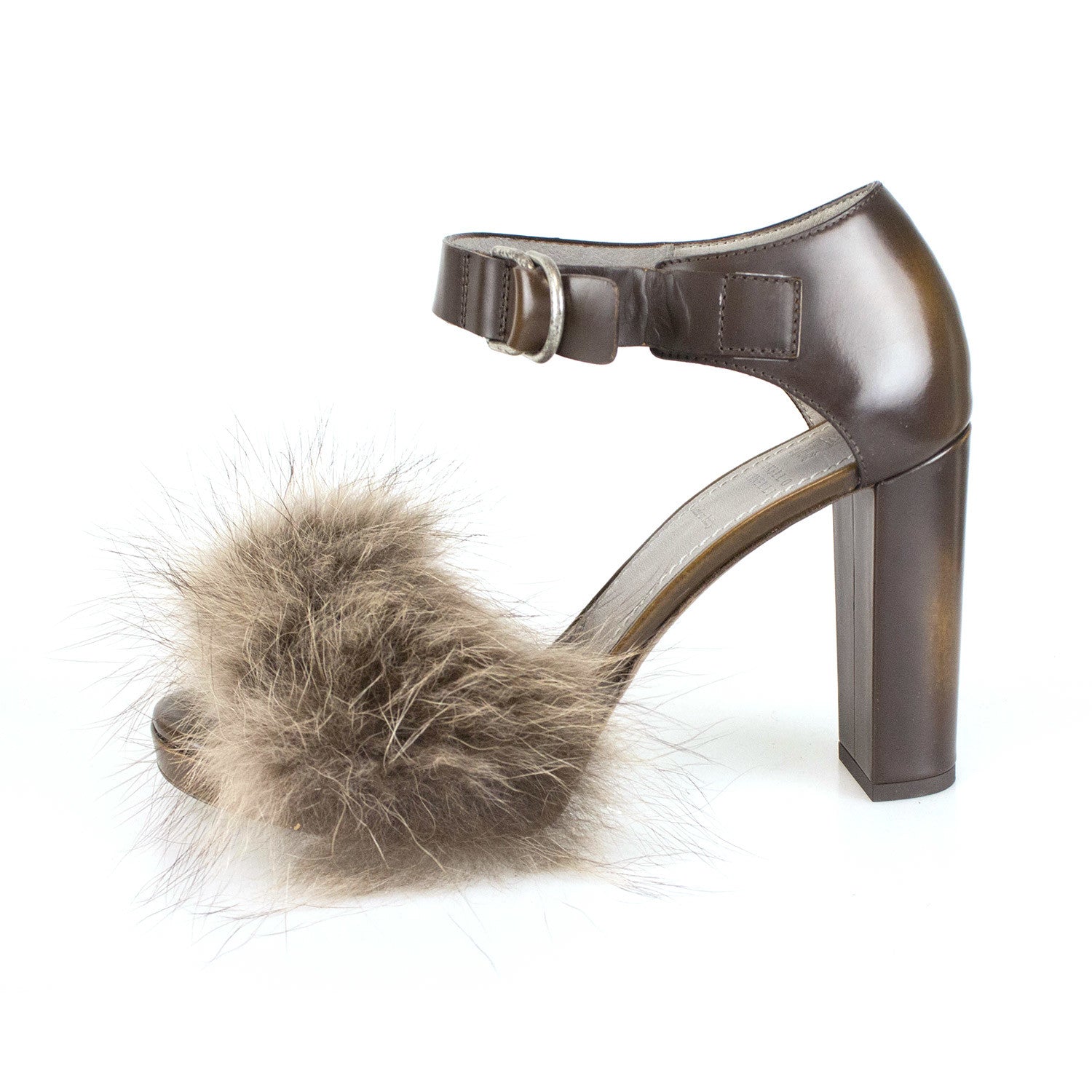 Women's Open Toe Mary Janes Heels // Brown
