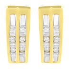 10K Yellow Gold 1/2 cttw Diamond Huggy Heart Hoop Earrings (I-J Clarity, I2-I3 Color)