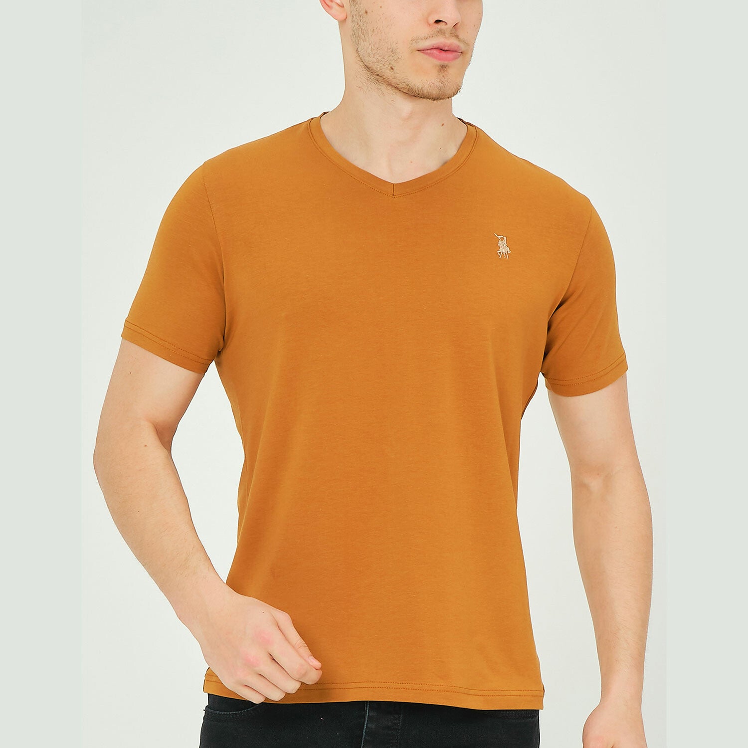 Alex V-Neck Shirt // Camel