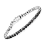 5.40 Carat Genuine Black Diamond .925 Sterling Silver Bracelet
