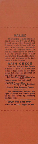 October 1, 1970 Full Ticket Final Game Phillies Connie Mack Stadium 187841