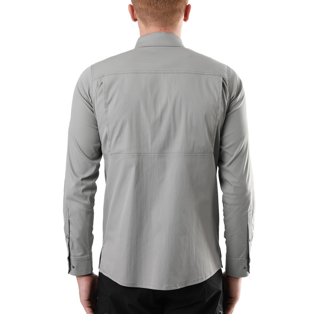 Hudson Button Down Shirt // Light Gray