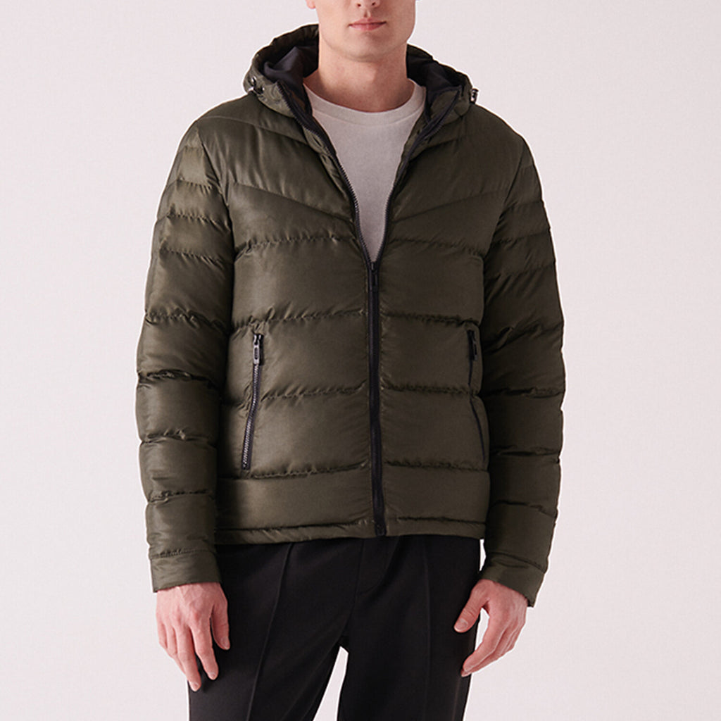 Water Repellent Windproof Quilted Coat // Olive