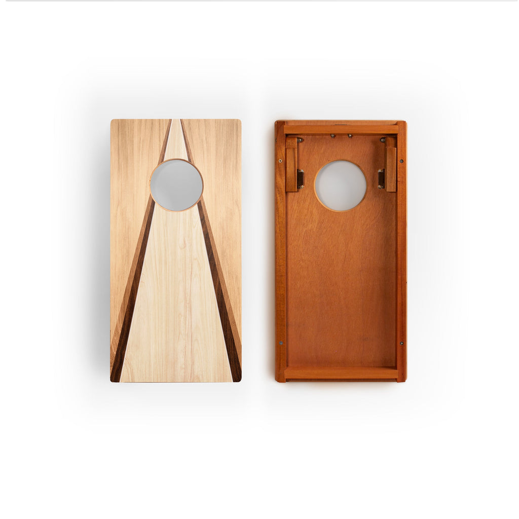 1ft x 2ft Graphic Wood Travel Cornhole Set | Classic Triangle Collection