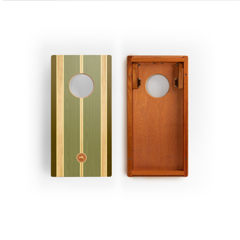 1ft x 2ft Graphic Wood Travel Cornhole Set | Coastal Surf Beach Collection