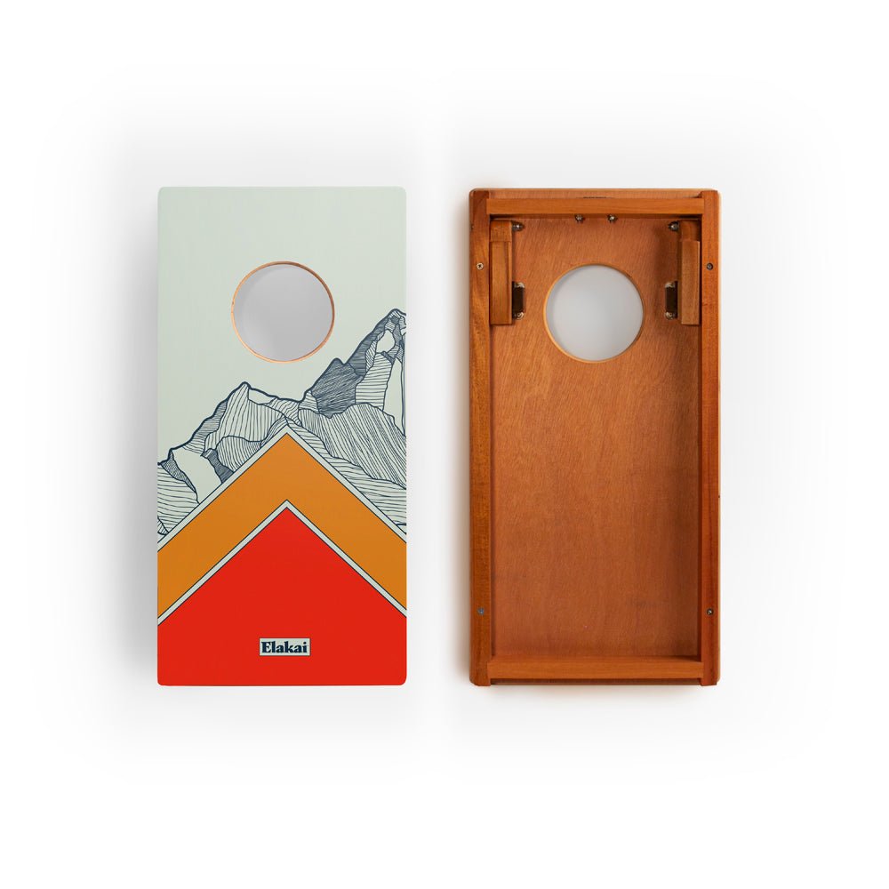 1ft x 2ft Graphic Wood Travel Cornhole Set | Modern Angle Collection