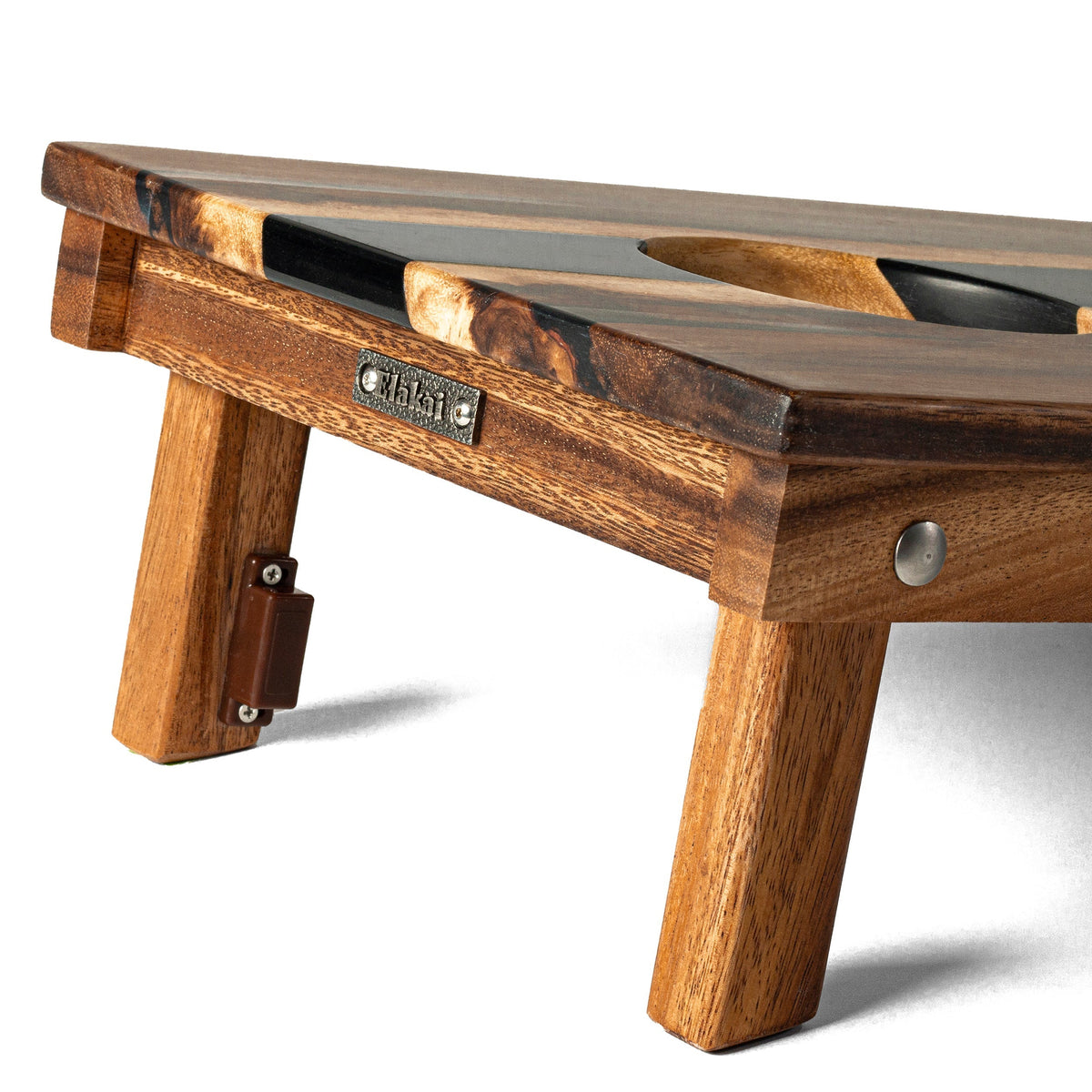 1ft x 2ft Resin & Wood Travel Cornhole Set | Live Edge River Collection