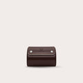 1 Watch Travel Case Vegan Leather Watch Roll (Espresso Brown Ivory White)