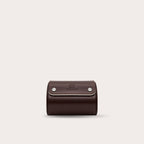 1 Watch Travel Case Vegan Leather Watch Roll (Espresso Brown Ivory White)