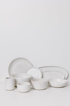 Ines Oval Lipped Serving Plate - Matte White - Set of 2