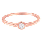 14K Rose Gold Plated .925 Sterling Silver Miracle Set Diamond Ring (1/20 Cttw, J-K Color, I1-I2 Clarity)