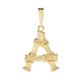 Toscana Italiana 18K Gold Plated 1.75" Bamboo Shape Initial Enhancer Pendant