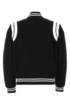 Saint Laurent Men Black Wool Blend Bomber Jacket