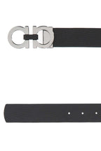 Salvatore Ferragamo Men Black Leather Reversible Belt
