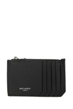 Saint Laurent Men Black Leather Card Holder