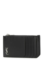 Saint Laurent Men Black Leather Card Holder