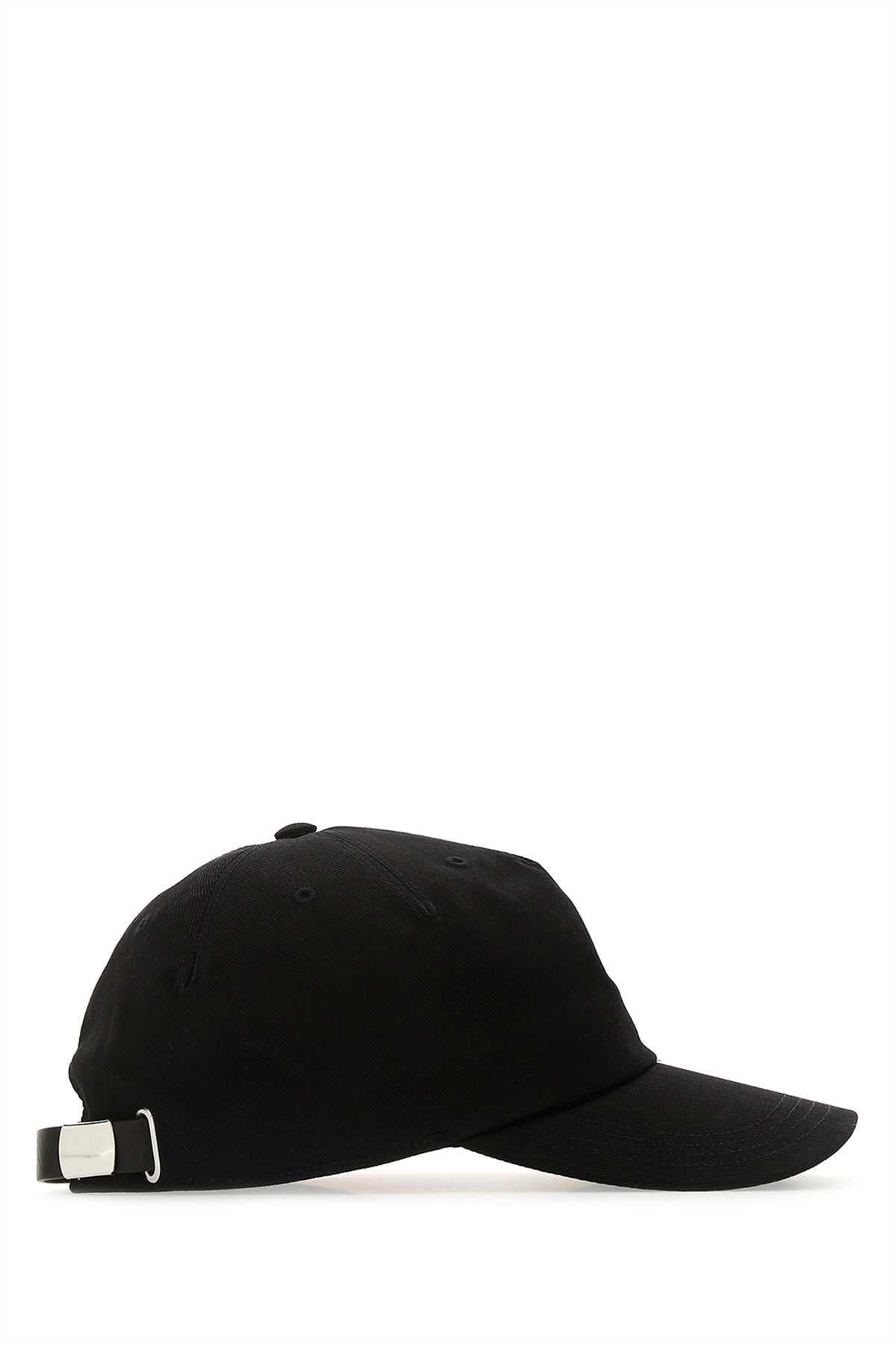 Alexander Mcqueen Men Black Gabardine Baseball Cap
