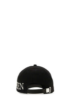 Alexander Mcqueen Men Black Gabardine Baseball Cap