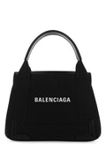 Balenciaga Women Black Canvas Cabas Navy Xs Handbag