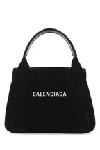 Balenciaga Women Black Canvas Cabas Navy Xs Handbag
