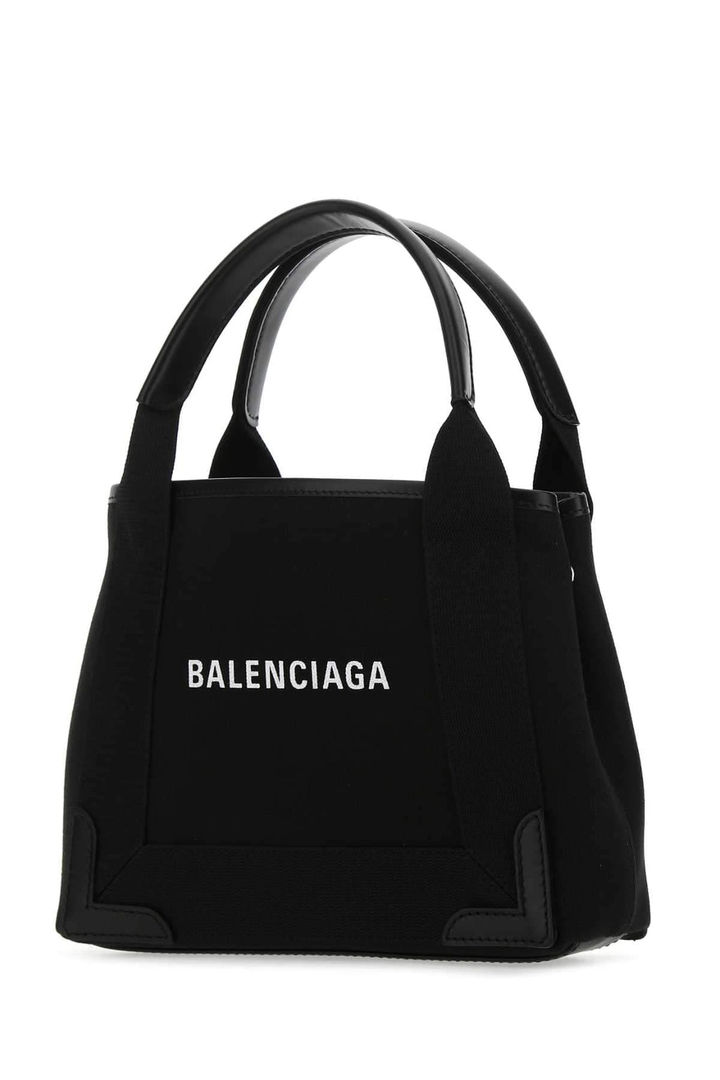 Balenciaga Women Black Canvas Cabas Navy Xs Handbag
