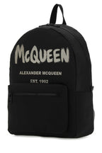 Alexander Mcqueen Men Black Canvas Metropolitan Backpack