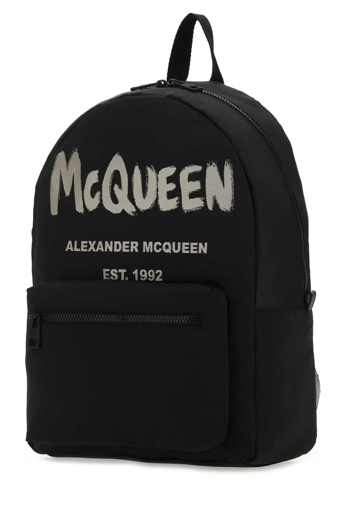 Alexander Mcqueen Men Black Canvas Metropolitan Backpack
