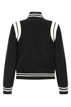 Saint Laurent Women Black Wool Blend Bomber Jacket