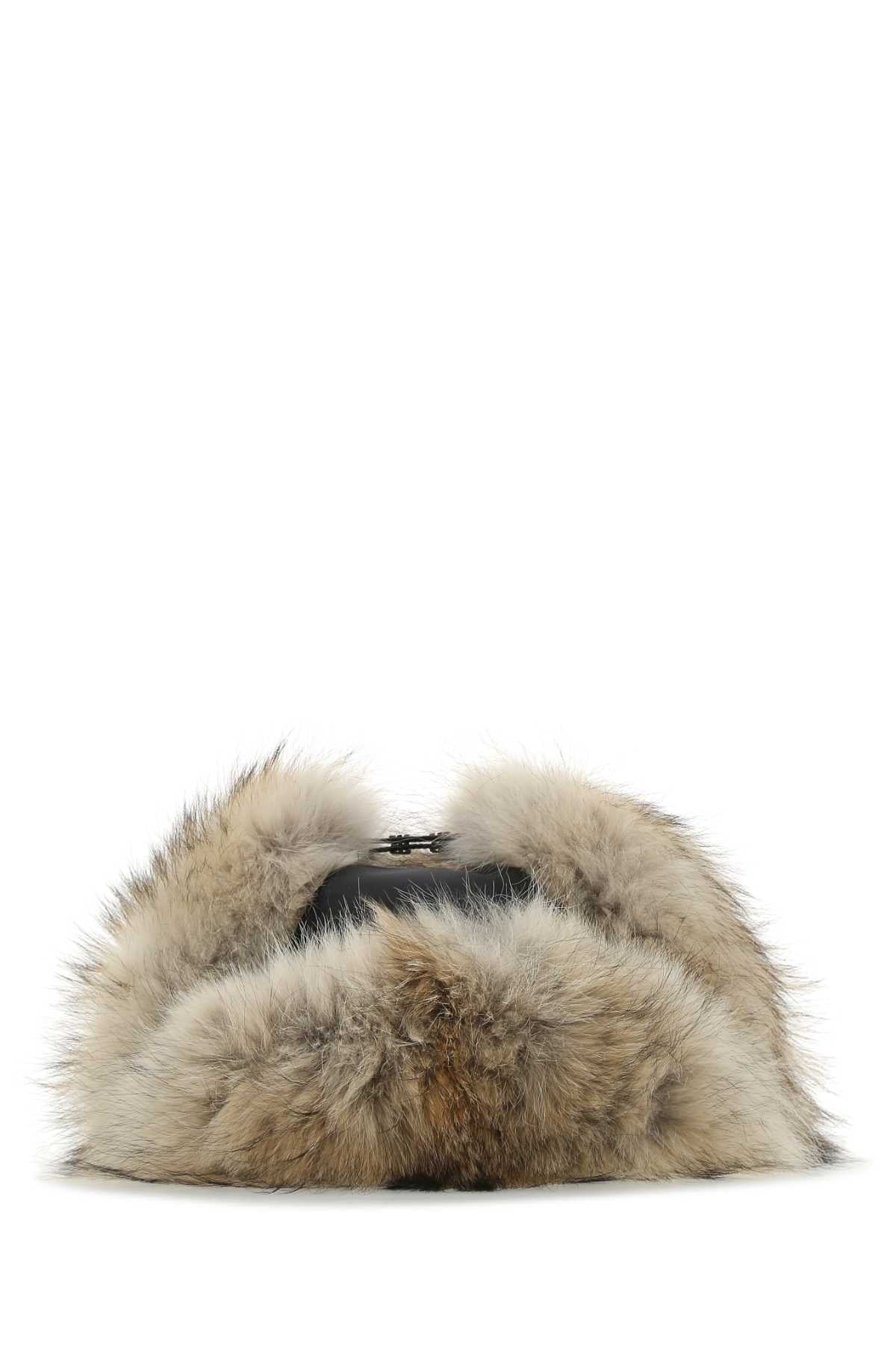 Prada Women Nylon And Fur Hat