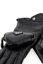 Prada Women Black Leather Gloves