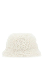 Prada Women Ivory Eco Shearling Hat