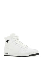 Prada Men White Leather Sneakers