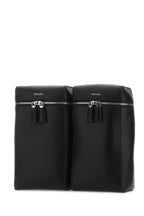 Prada Men Black Leather Backpack