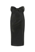 Saint Laurent Women Black Satin Dress