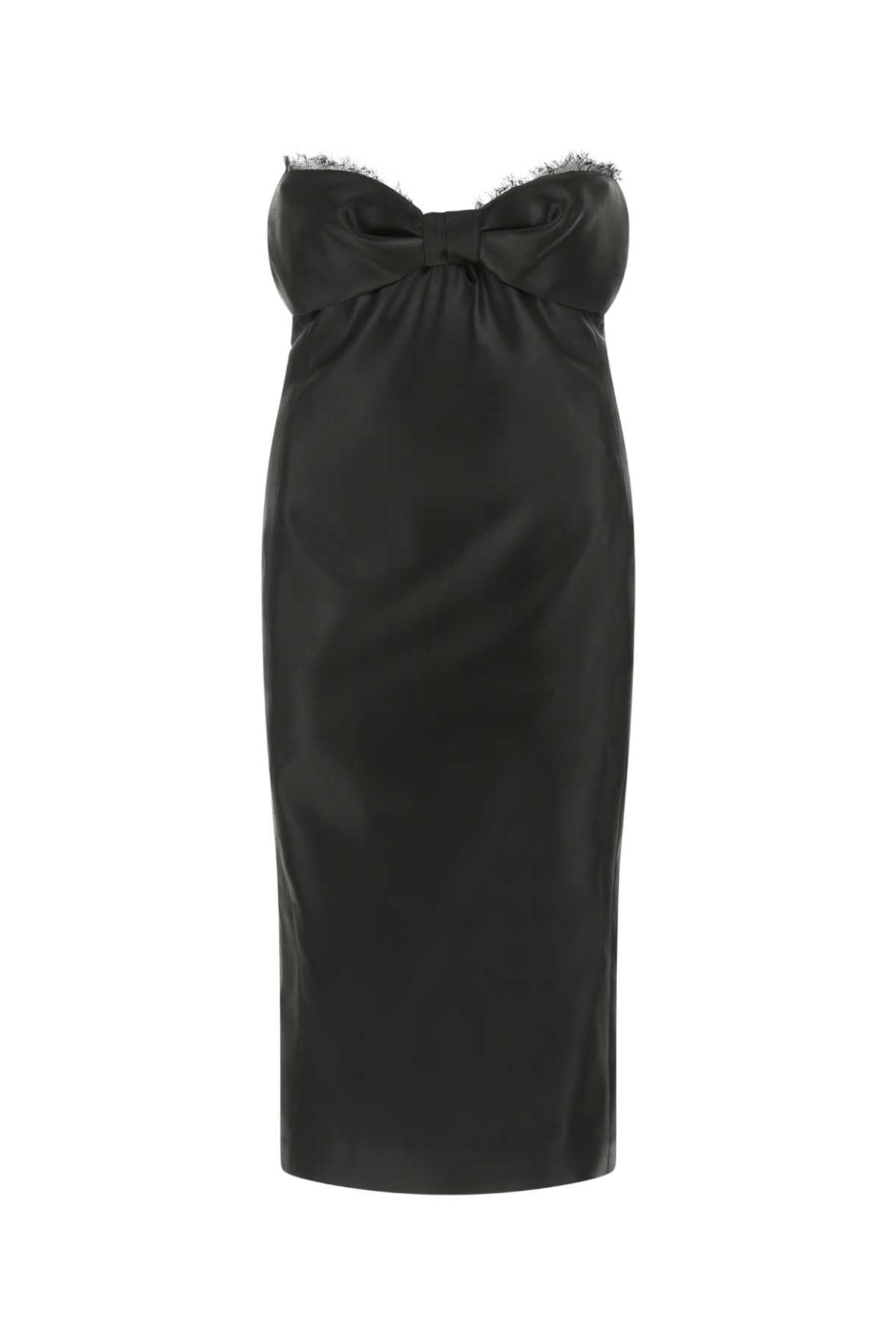 Saint Laurent Women Black Satin Dress