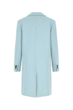 Bottega Veneta Women Pastel Light-Blue Tricotine Coat