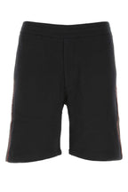Alexander Mcqueen Men Black Cotton Bermuda Shorts