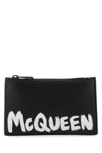 Alexander Mcqueen Men Black Leather Card Holder