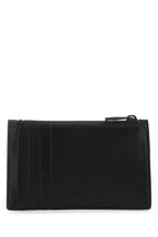 Alexander Mcqueen Men Black Leather Card Holder