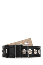 Alexander Mcqueen Women Black Leather Belt