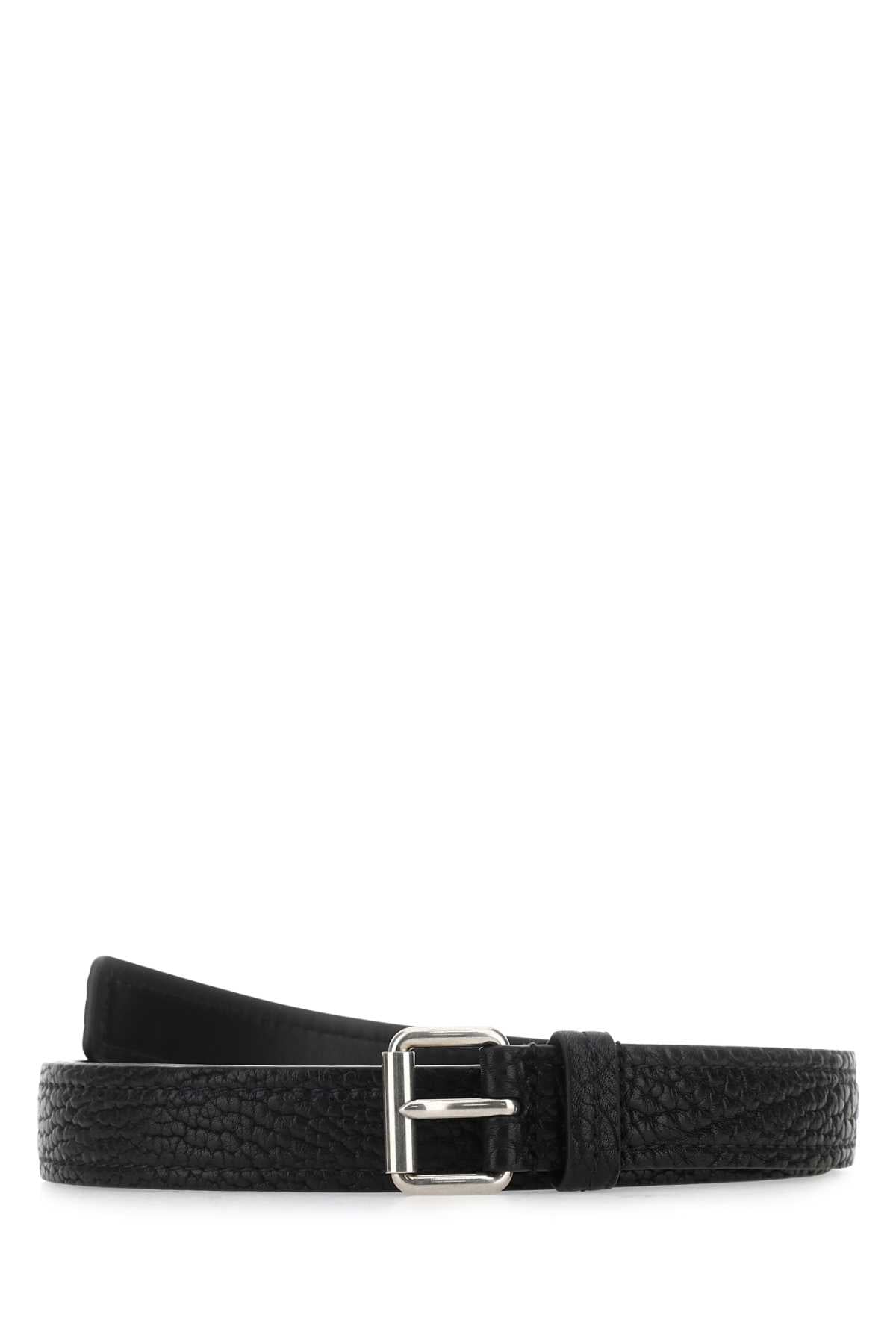 Prada Men Black Leather Belt