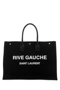 Saint Laurent Men Black Canvas Large Rive Gauche Shopping Bag