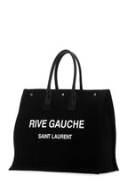 Saint Laurent Men Black Canvas Large Rive Gauche Shopping Bag