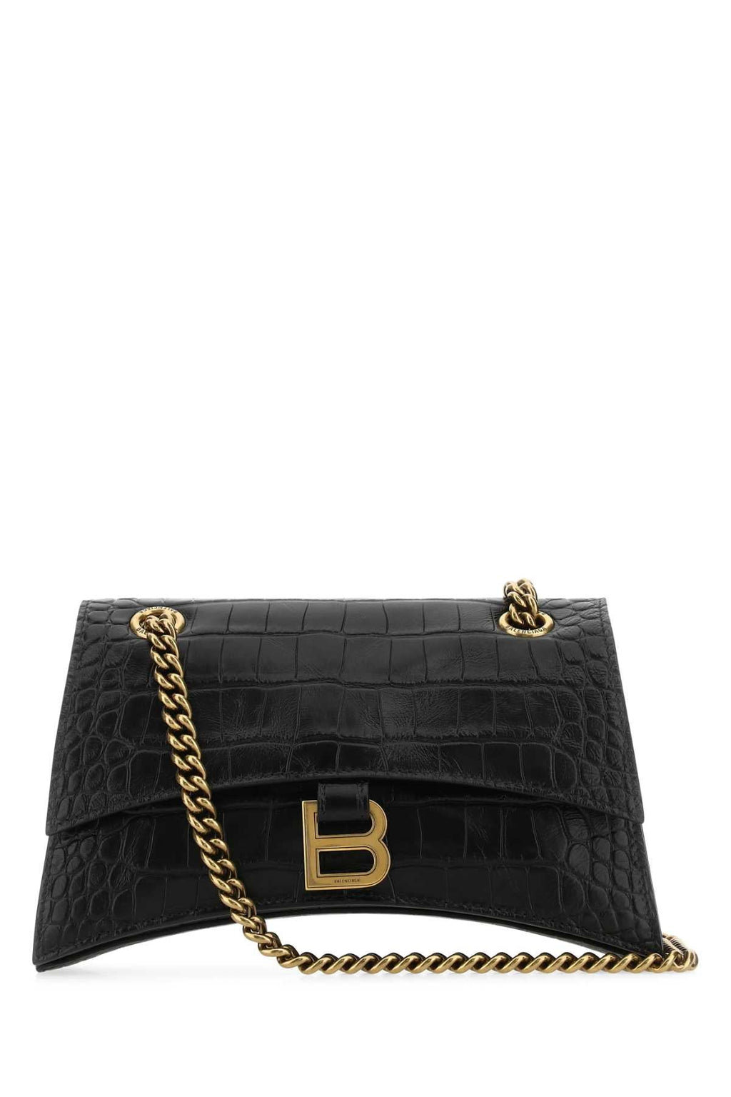 Balenciaga Women Black Leather Crush S Shoulder Bag
