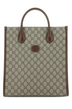 Gucci Men Gg Supreme Fabric And Leather Handbag